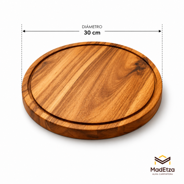 30 cm teca Tabla Circular de Teca 30 cm | Tabla para Quesos | Madetza