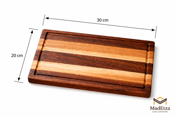 Tabla de Charcutería Combinada Parota y Encino 30x20 | Tabla para Quesos | Madetza