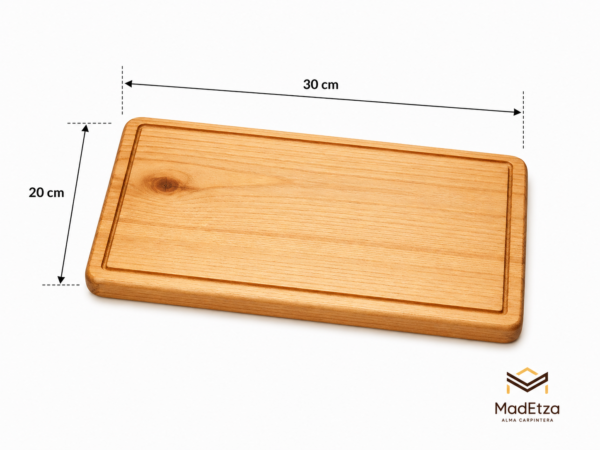 Tabla Charcutera de Pino 30x20 | Tabla para Quesos y Asador | Madetza