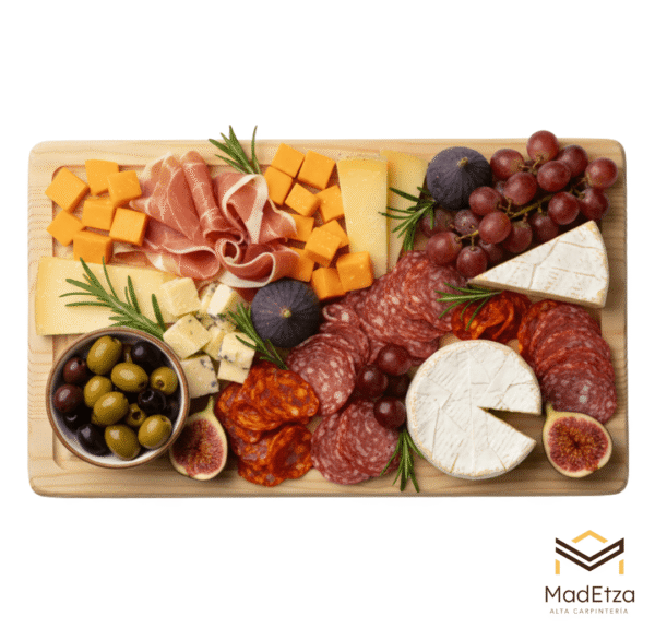 Tabla Charcutera de Pino 30x20 | Tabla para Quesos y Asador | Madetza