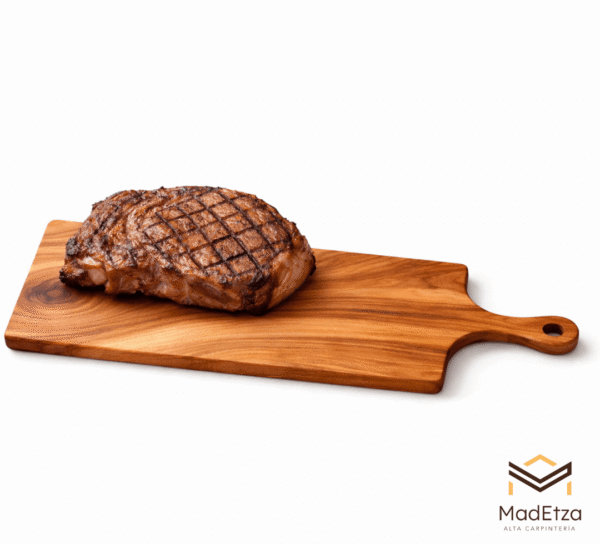 Tabla Parrillera de Teca con Mango 40x18 | Tabla para Asador | Madetza
