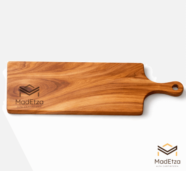 Tabla Parrillera de Teca con Mango 40x18 | Tabla para Asador | Madetza