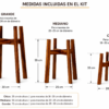 Kit de 3 Porta Macetas Parota – Alturas Escalonadas
