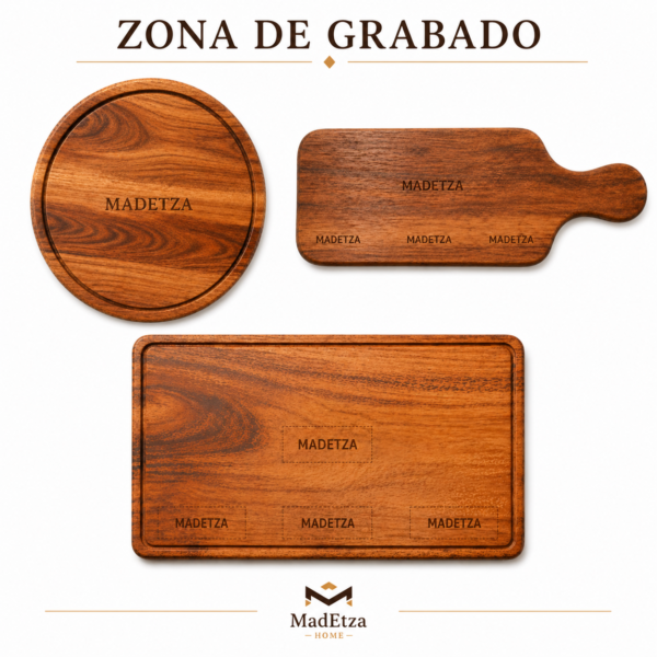 Tabla Charcutera Mini de Parota 20x15 | Tabla para Eventos | Madetza