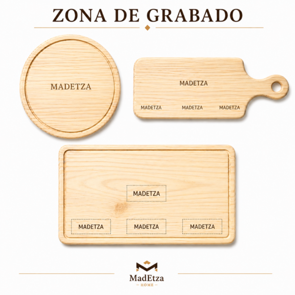 Tabla Parrillera de Pino con Mango 28x15 | Tabla para Asador | Madetza