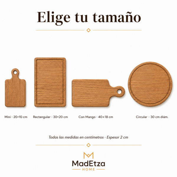 Tabla Circular de Encino 30 cm