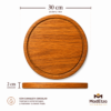 medidas de tablas madetza (3) Tabla Circular de Teca 30 cm
