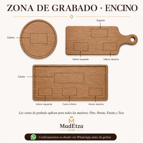 Tabla Circular de Encino 30 cm