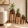 soporte de parota para macetas (1) KIT SOPORTES MACETERO SIRIUS